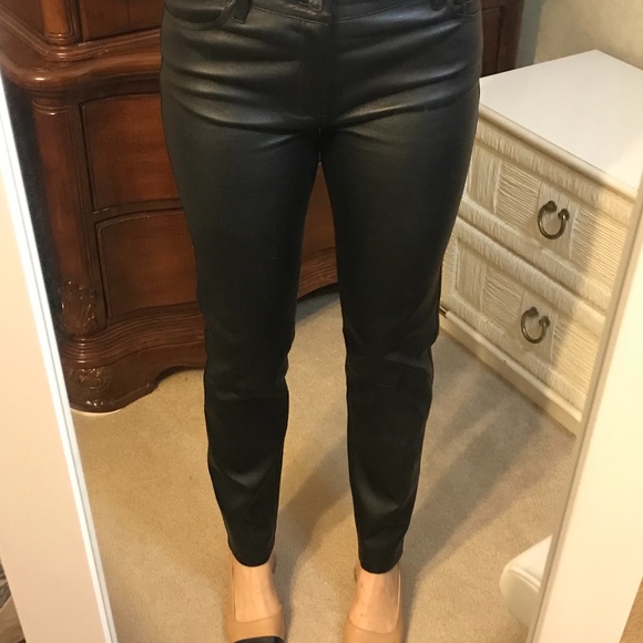 massimo dutti leather trousers